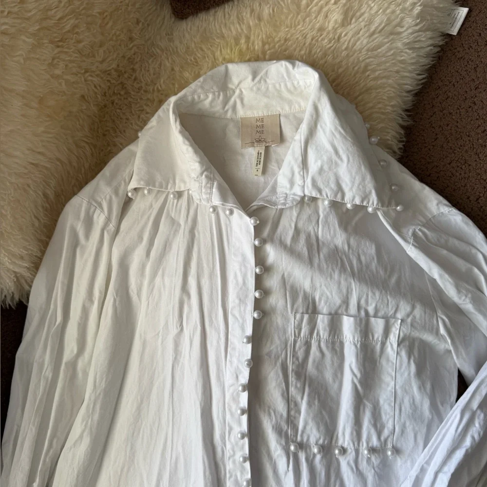 Anthropologie MeMeMe Pearled Oversized Top